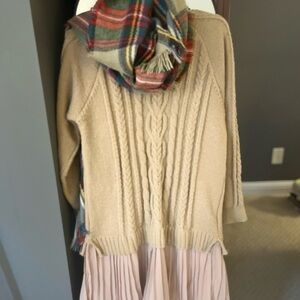 Women’s Cable Knit Sweater Dress with ruffle - Anthro dupe